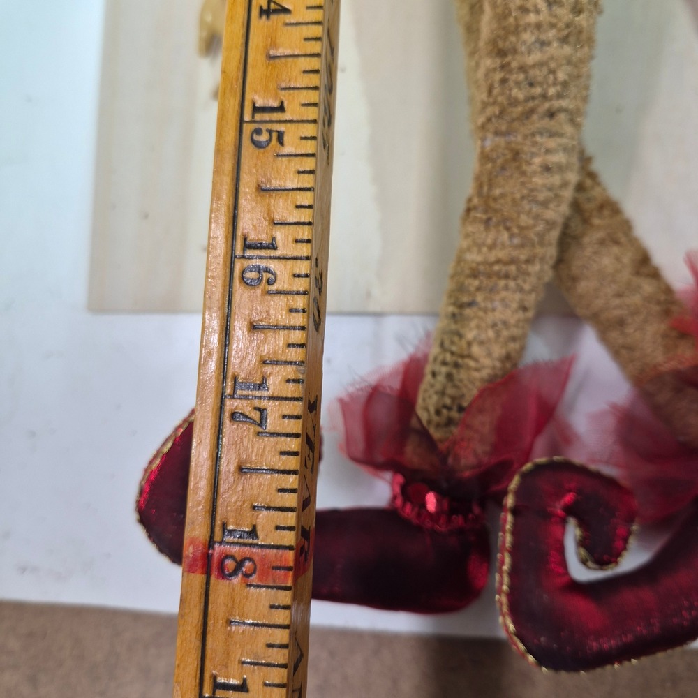 Katherine's Collection Panache Red Monkey Doll Victorian Lace Feather Ornament - Picture 9 of 9